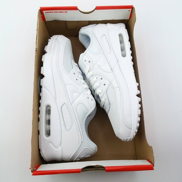 Nike Air Max 90 Triple White Sneakers CQ2560-100 Womens Size 9 - Picture 10 of 11